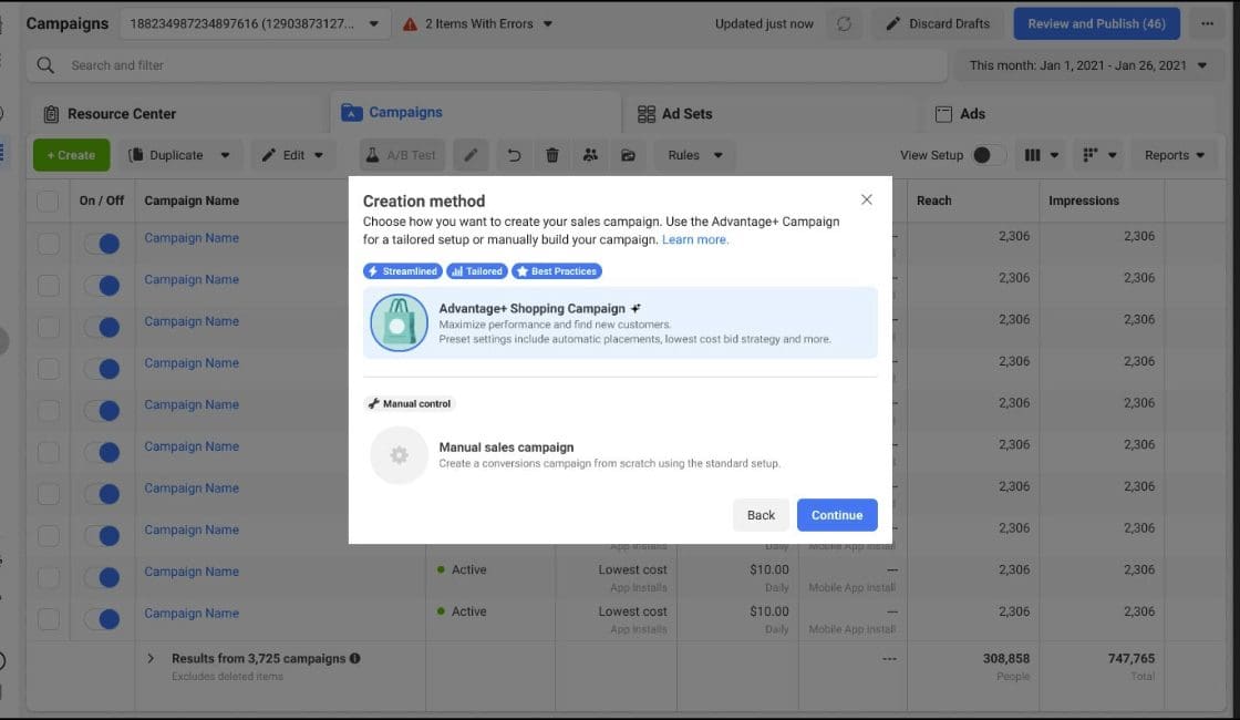 Advantage + Shopping_ Optimizar campañas de Facebook e Instagram