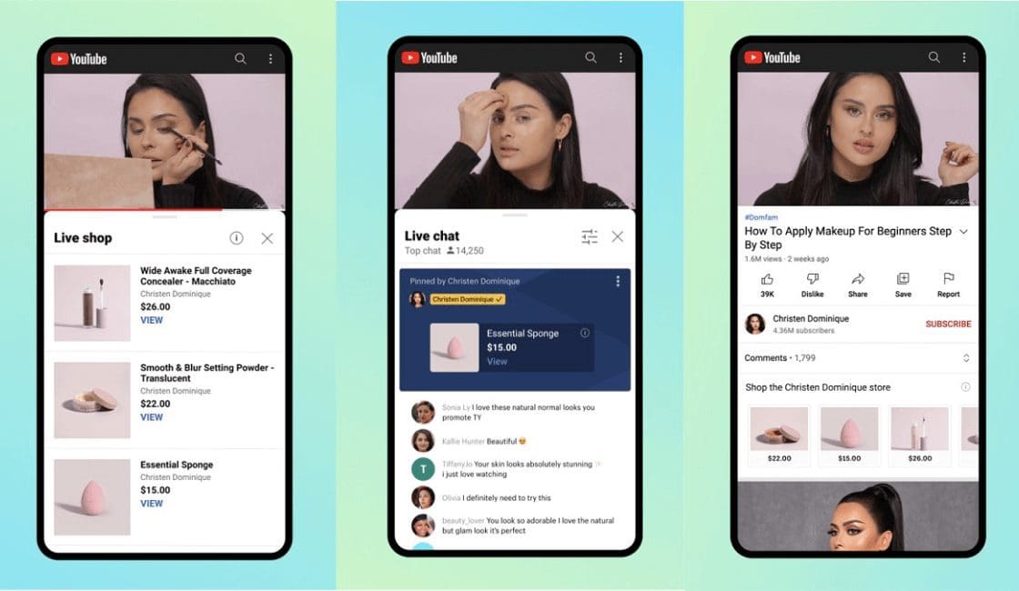 Asociación de YouTube y Shopify