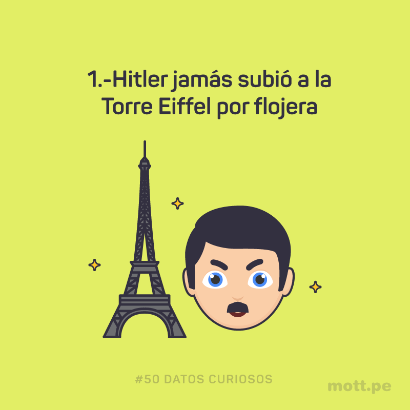 datos curiosos 1: Hitler jamás subió a la Torre Eiffel por flojera
